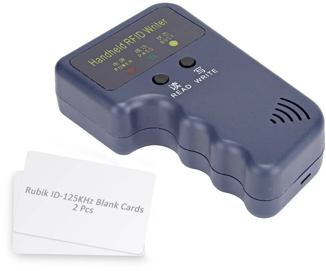 Rubik RFID Card Copier for 125Khz Frequency Cards/Tags with 2 Blank Rubik ID-125khz Cards (Basic Pack)