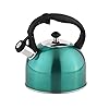 Amazon Basics Hot Water Tea Kettle with Whistle Spout, Stainless Steel, 2.4-Quart, Teal