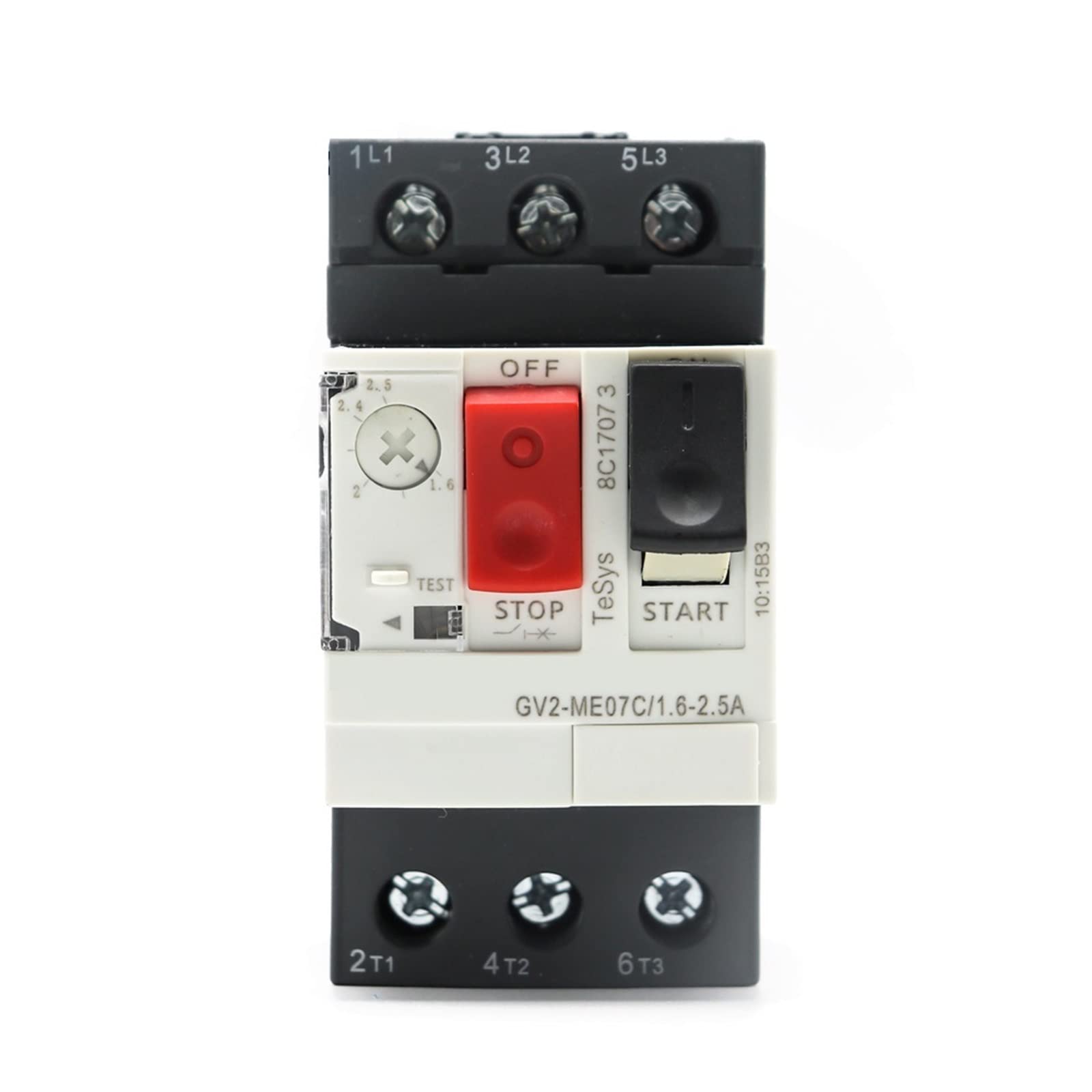 BUTPDYPEP Motor Starter GV2ME Series Motor Protector Motor Circuit Breaker Push Button 3P Thermal Magnetic Type Motor Breaker MPCB(GV2ME02C 0.16-0.25A)