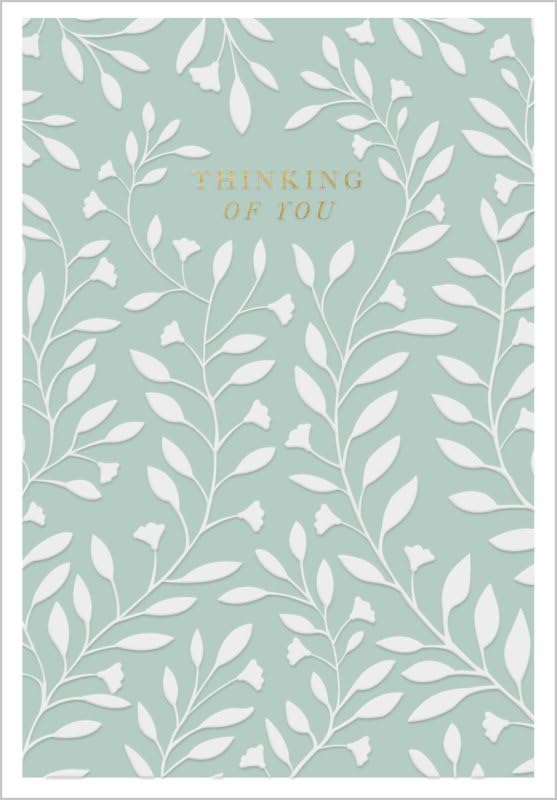 Abacus Cards Thinking of You Card - Floral Motif Pattern Embossed with a Foil Finish - Eco-Friendly and Recyclable