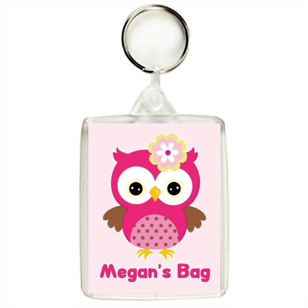 Key Expressions Personalised PINK OWL Keyring/Bag Tag - great for tagging School Bags, Backpacks, Coats, Luggage etc