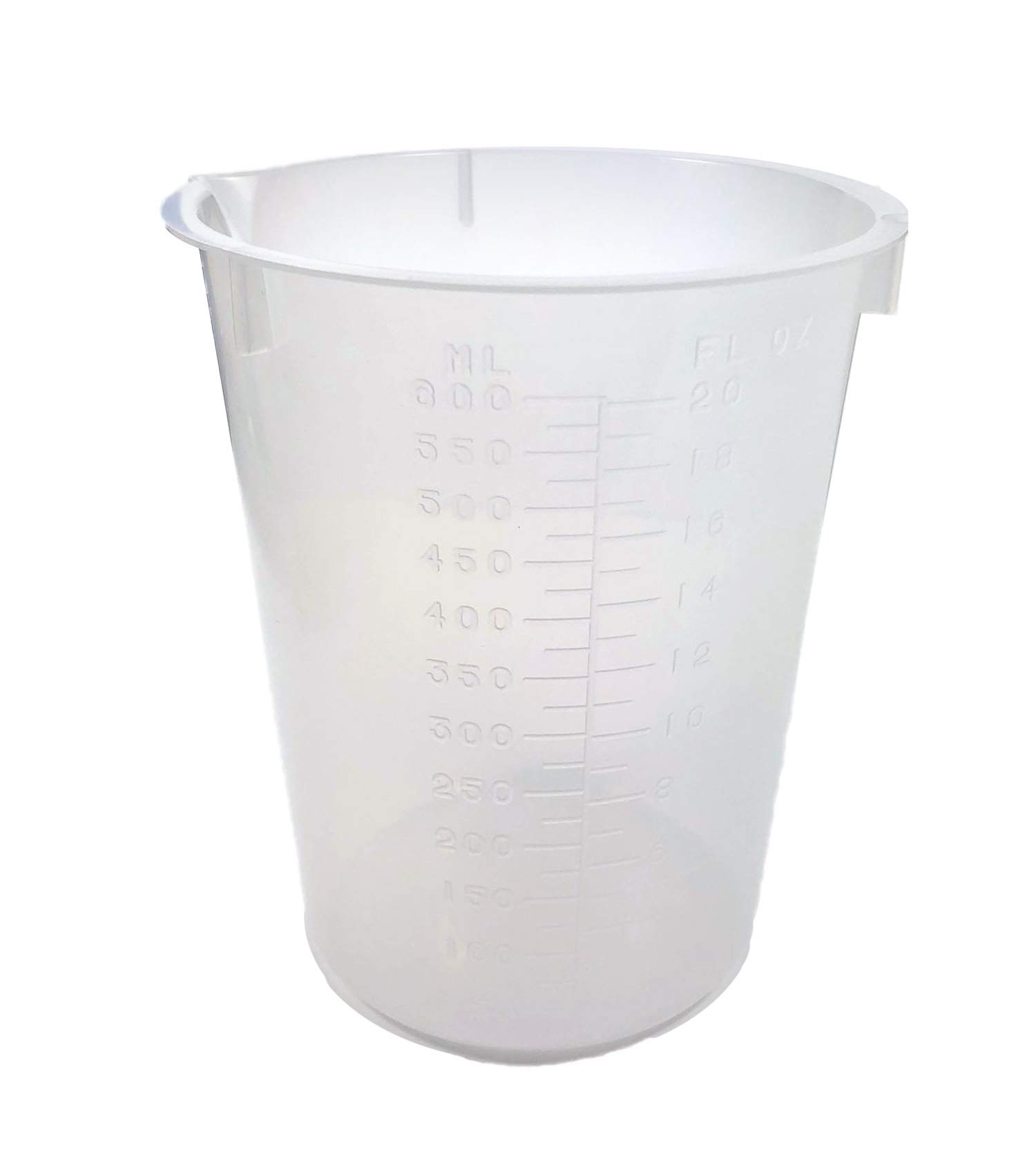 Maryland Plastics, Inc. Graduated 600 mL, Polypropylene Plastic Disposable Beaker, Measuring Cup Part Number L-1270 (Pack of 25)