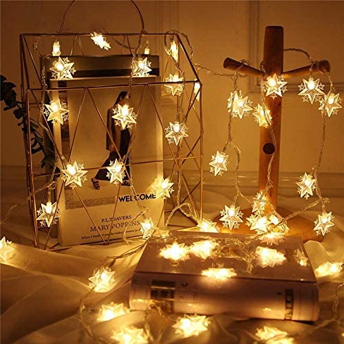 KharidoLive20 LED Star of Stars Style Decorative Fairy String Lights for Home Decoration (Warm White, Steady Lights, 4 Meter Long, 2 Pin Plug)