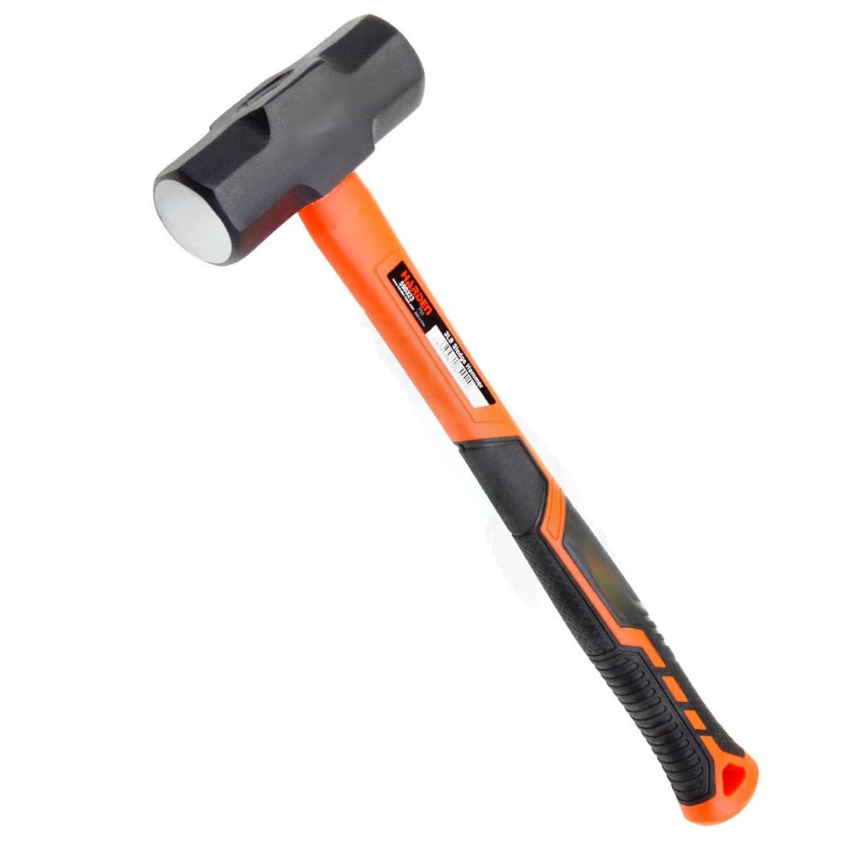 Edward Tools Sure Strike 3 Pound Sledge Hammer - Heavy Duty Forged Steal Head with Shock Resistant Fiberglass Handle - Ergo Grip Handle - Crack Hammer/Drilling Hammer