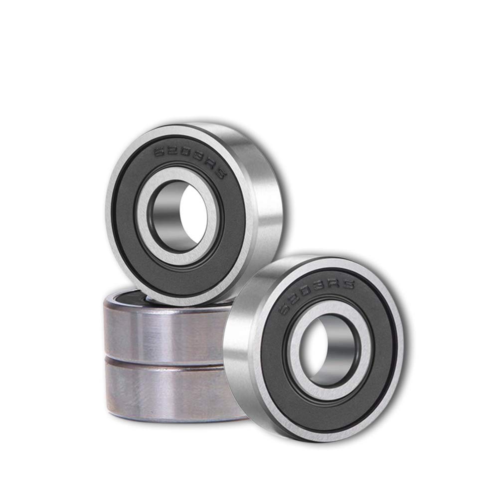 6203 2RS Ball Bearings [4 Pack] Bearing Steel and Double Rubber Sealed Miniature Deep Groove Ball Bearings for Electric Motor (17mm x 40mm x 12mm)