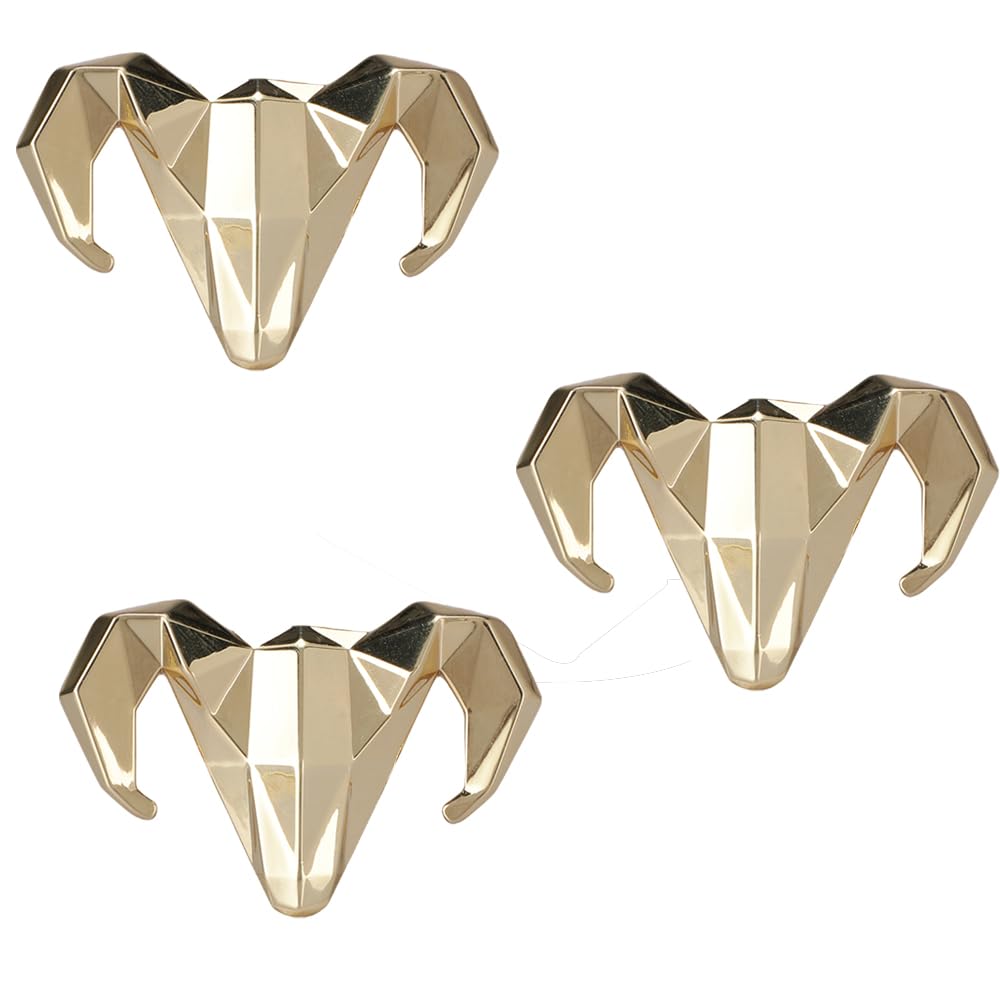 DUSALA INDIA Latest Stylish Crystal Unisex Silver Colour toned Alloy Ram Brooch(S) (Golden Colour) (Pack of 3)