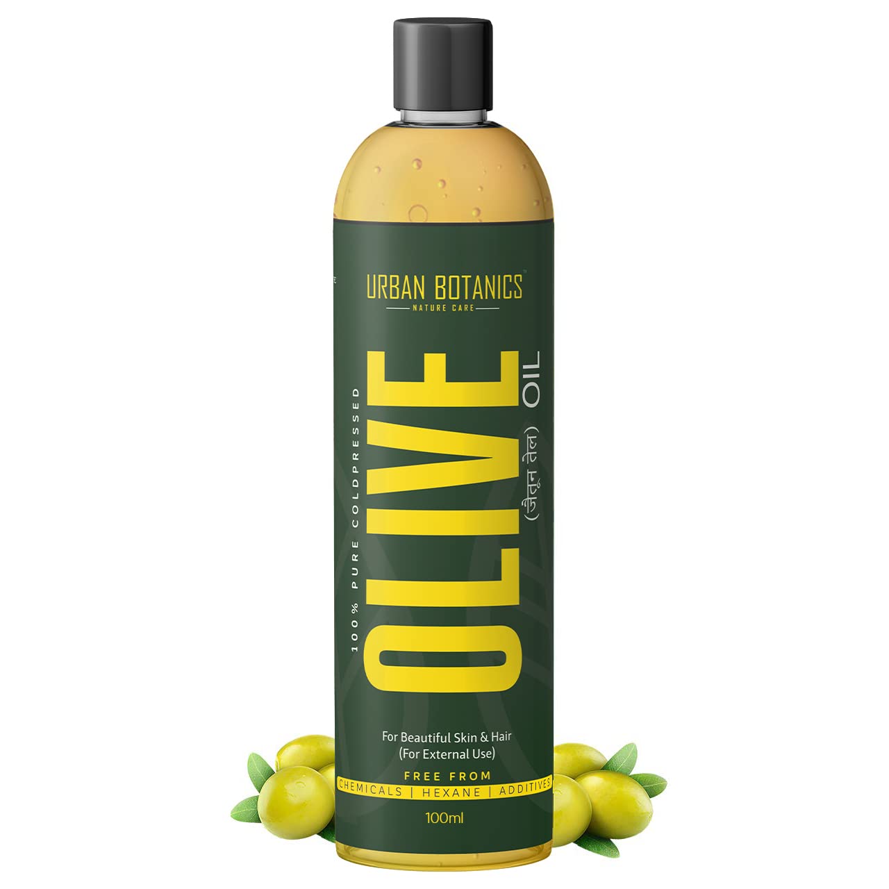 UrbanBotanics® Pure Cold Pressed Olive Oil For Hair and Skin, 100ml