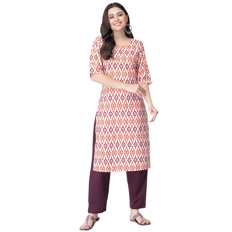 Pinkmint Women's Color Light Brown Crepe Straight Kurta and Pant Set