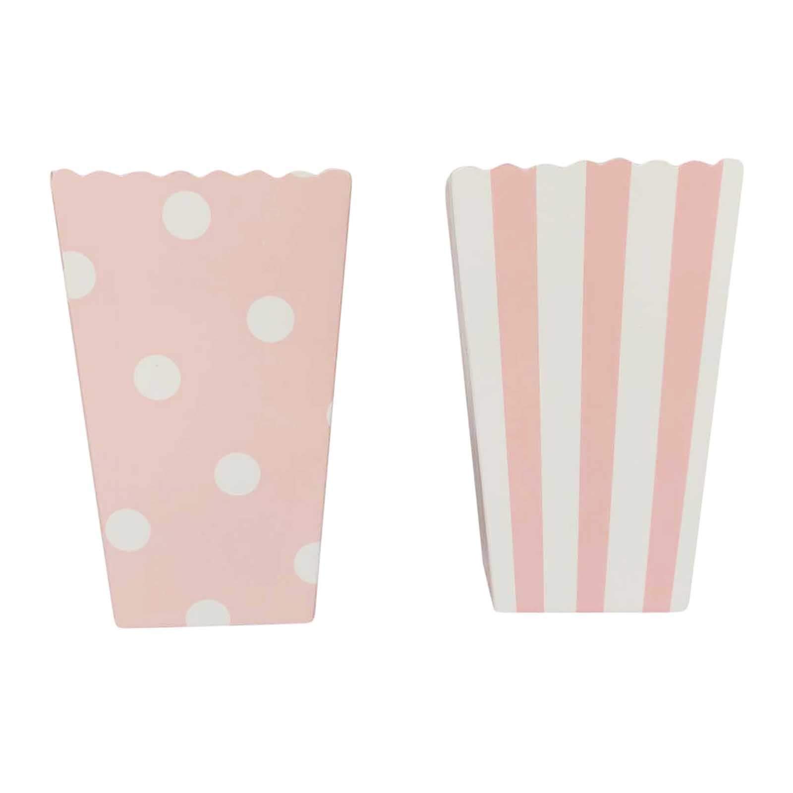 Mini Popcorn Bucket Treat Boxes - Party Loot Sweety Bags Party Favour Large Kids[Pink, 24 Boxes]