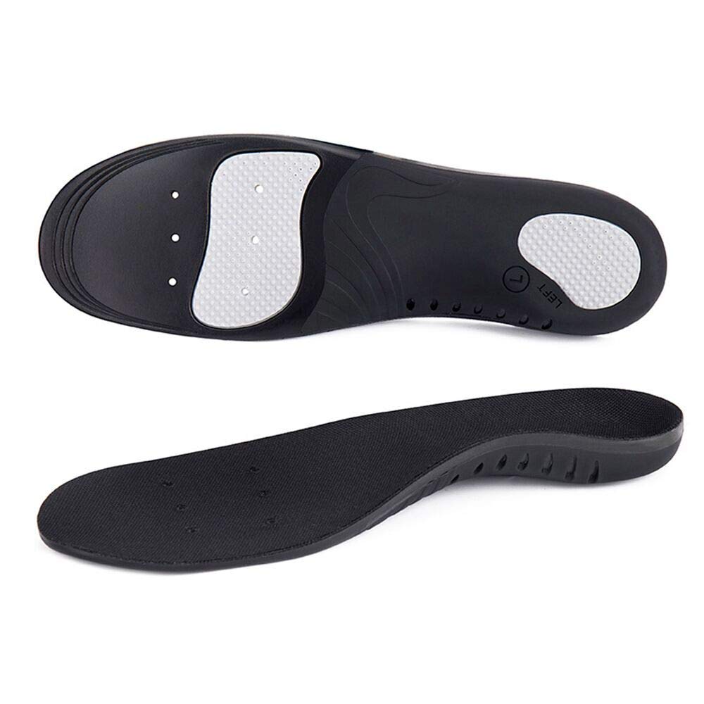 Plantar Fasciitis Arch Supports Feet Insoles Shock-absorptation Breathable Insole Orthotics Gel Sports Comfort Shoes Insole Neutral Arch Replacement (Black, Men's(9-10.5) Women's(10-11.5))