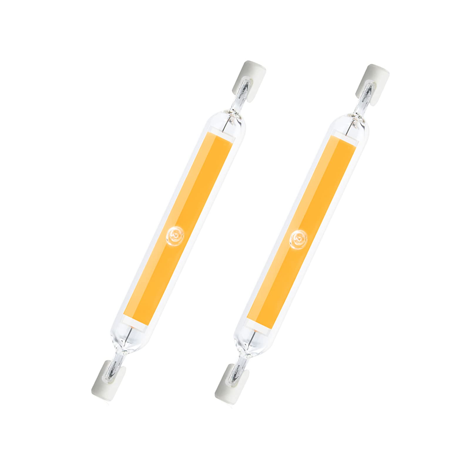 DoRight 2X Light Bulb Linear 10W R7S 118mm Warm White 2700K Slim LED Lamp J118 Double Effect COB Filament Lamp 118mm x 15mm Equivalent to 80W-100W Halogen Lamp, Not Dimmable, 360 Degree