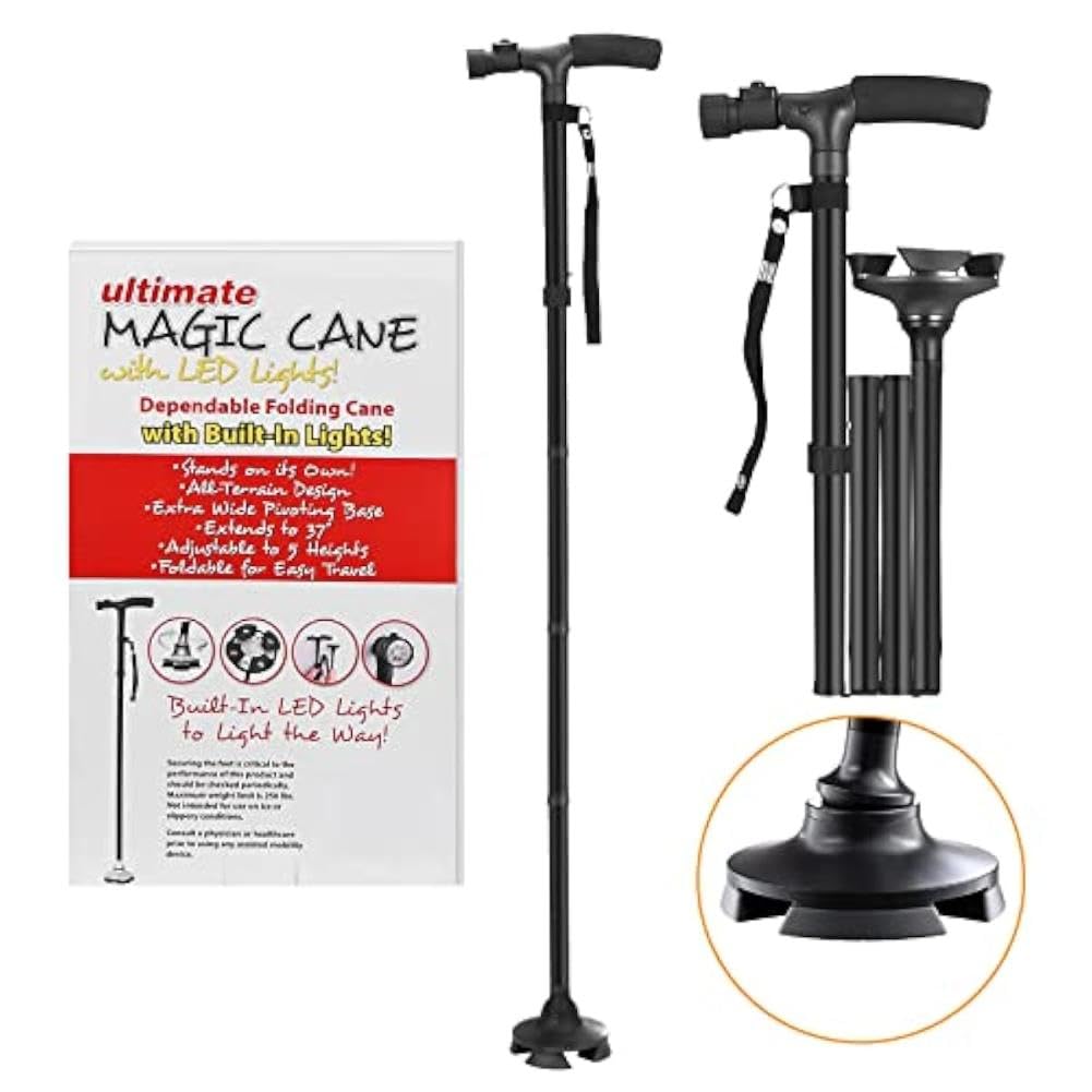 Ultimate Magic Cane with LED Light – Advanced Mobility Aid Offering Maximum Support, Stability, and Enhanced Nighttime Visibility for Safe, Confident Walking in Any Condition.