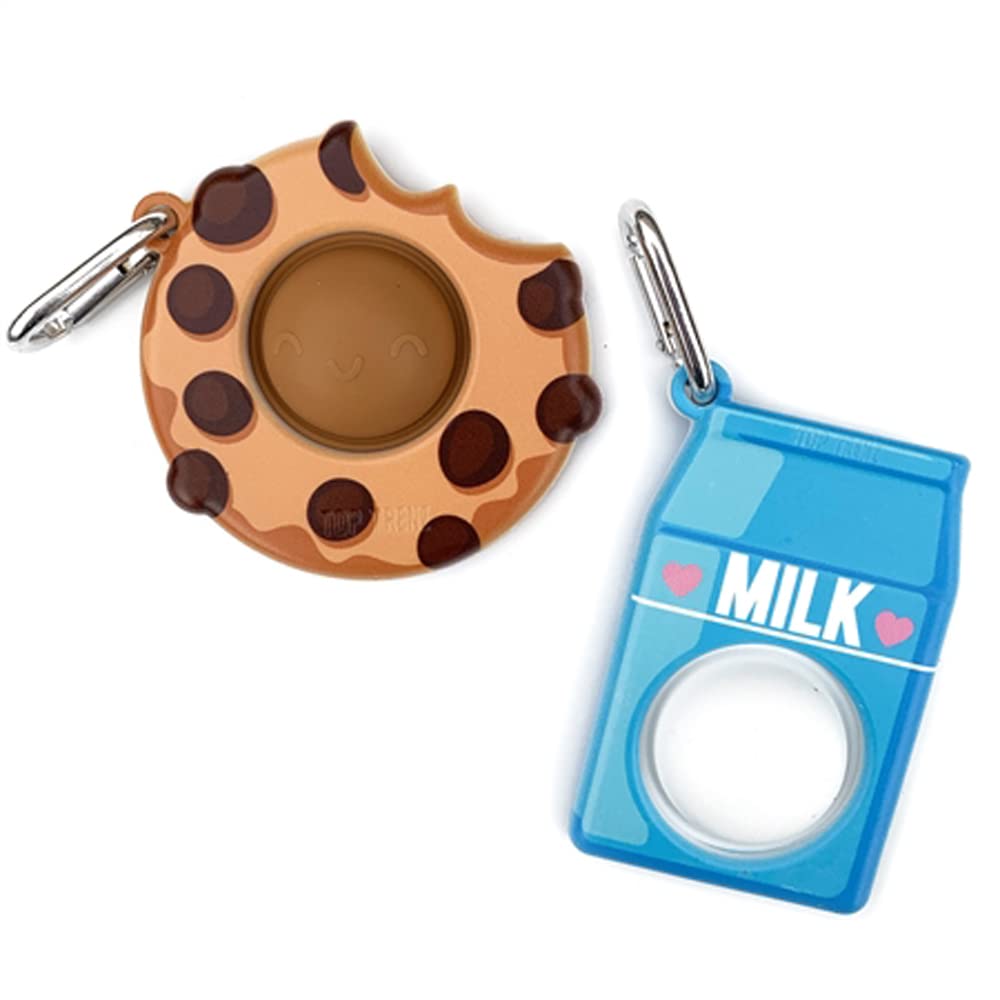 Top TrenzOMG Pop Fidgety Bubble Fidget Toy Stress Relief Anxiety Boredom Keychain (BFF - Milk & Cookies)