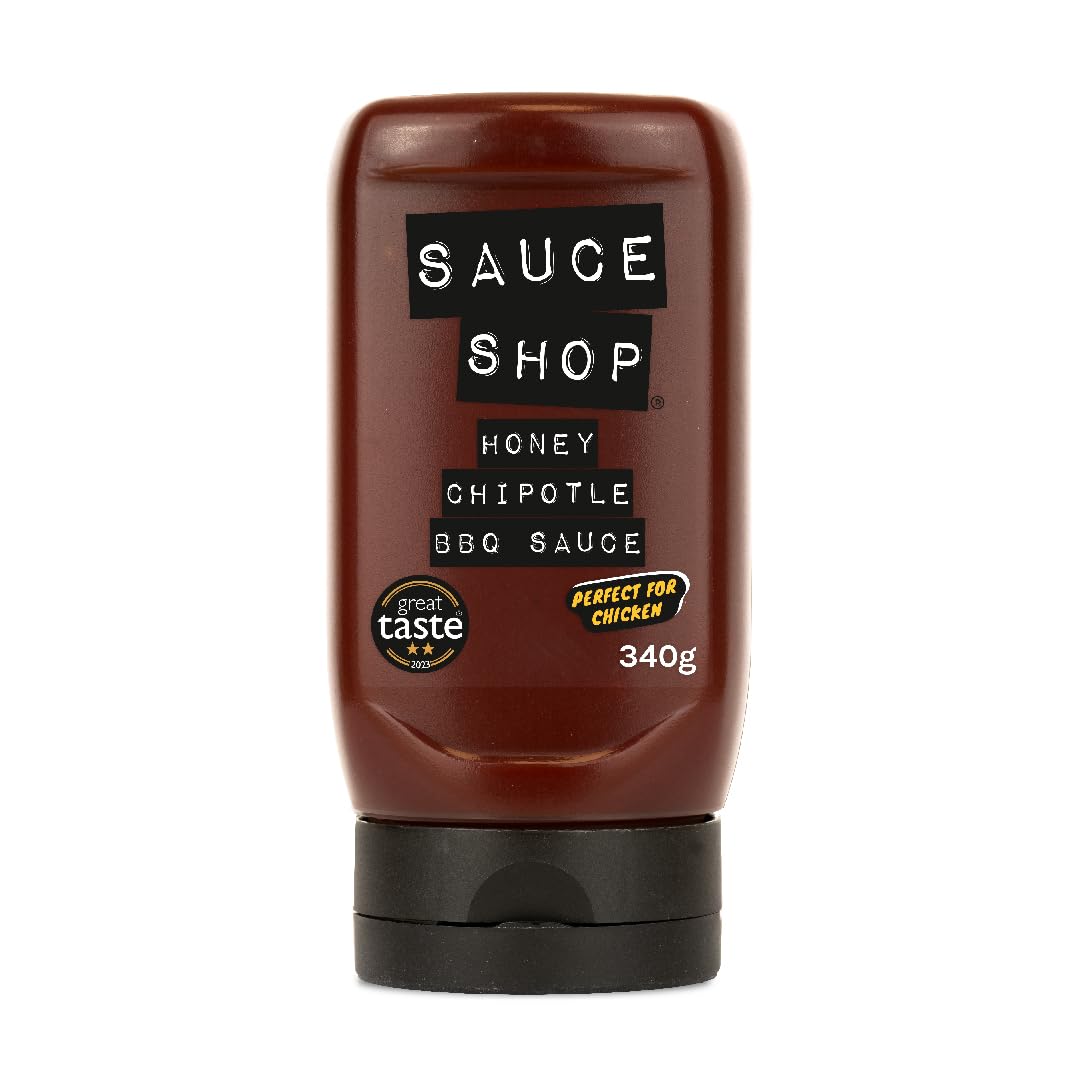 Sauce Shop | Honey Chipotle BBQ Sauce | Award Winning | Great with Chicken, Burgers, Pizza | Vegetarian-Friendly | 340g