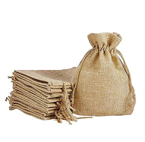 zeonely mart Jute Linen Gift Bags for Return Gifts Bags,Potli Bags for Return Gifts (13x18) - (25 Pieces)