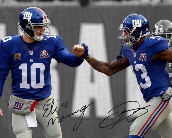 Ikonic Fotohaus Eli Manning Odell Beckham Jr Signed Photo Autograph Print Wall Art Home Decor