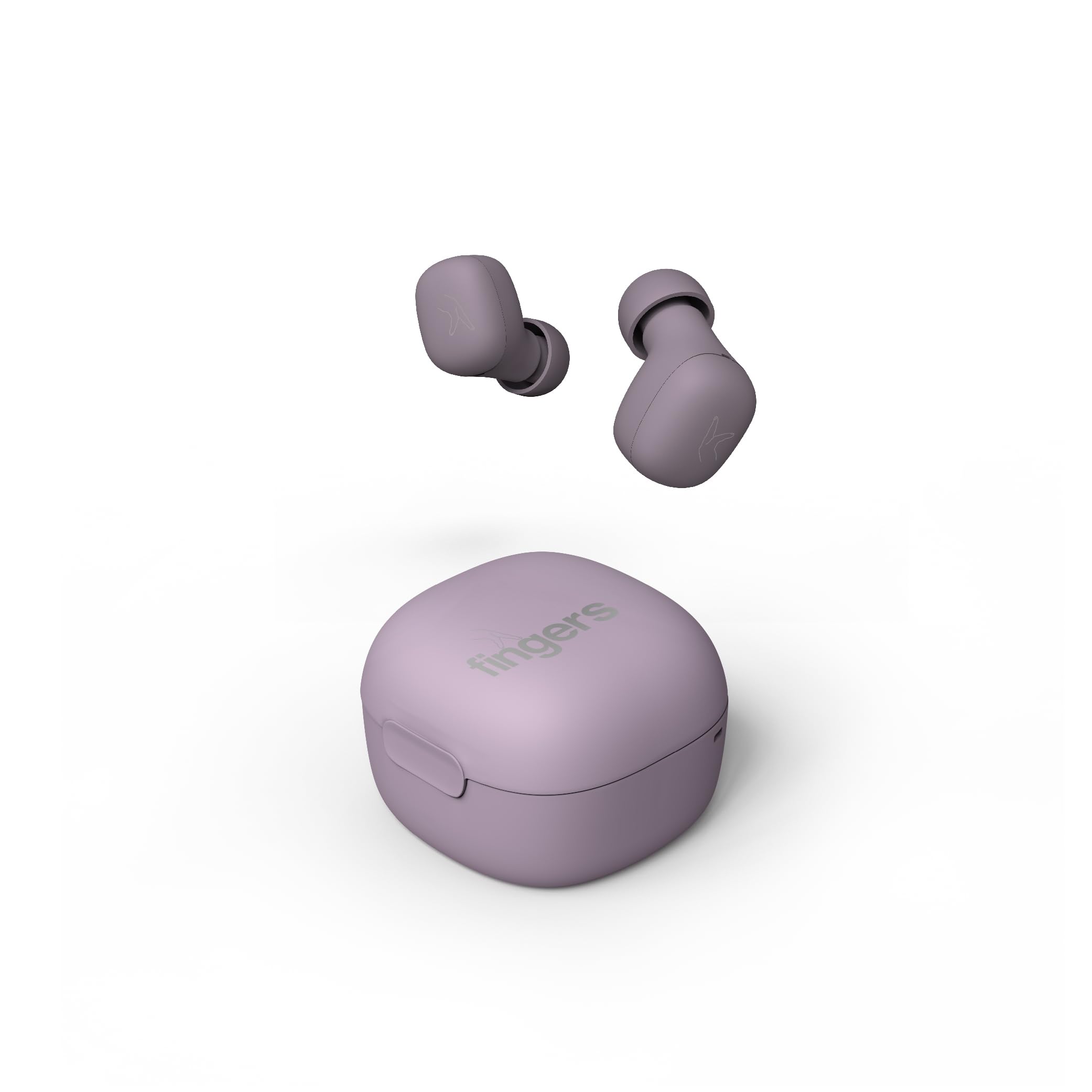 FINGERS SizeZero Pods2 World's Tiniest TWS Earbuds with 15-Hour Total Playtime, Quick Charge of 10 mins for 2-Hour Playtime, Built-in Mic with SNC™ Technology for Clear Calls (Lilac)