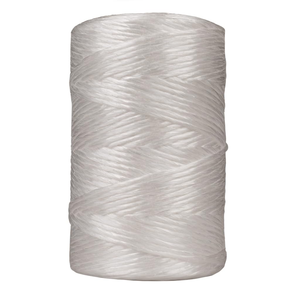 Rope and Cord Polypropylene Twine - Perfect for Outdoor, Gardening, Landscaping, and Shipping - 1000 ft Tube, White