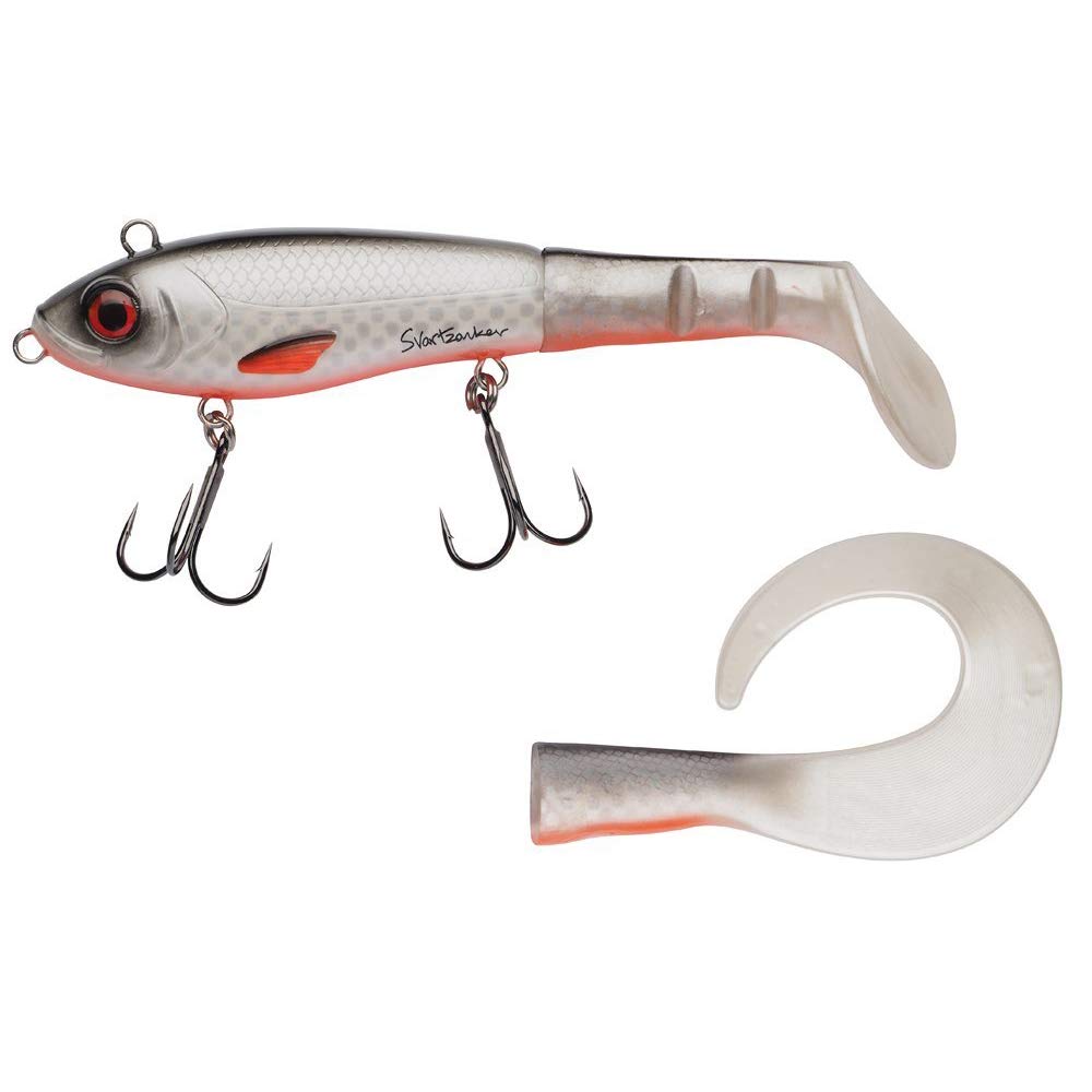 Abu Garcia Svartzonker McHybrid Pike Fishing Lure - Hybrid Hard Soft Swimbait - Bait Supplied with Paddle Tail and Curl Tail