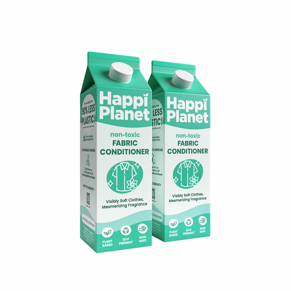 Happi Planet | Natural Fabric Conditioner & Fabric Softener | 2L | Softer Clothes, Lavender & Mint Freshness | Plant Based, Non-Toxic, Eco-Friendly, Organic, Herbal | Safe for Woolens & Baby Clothes