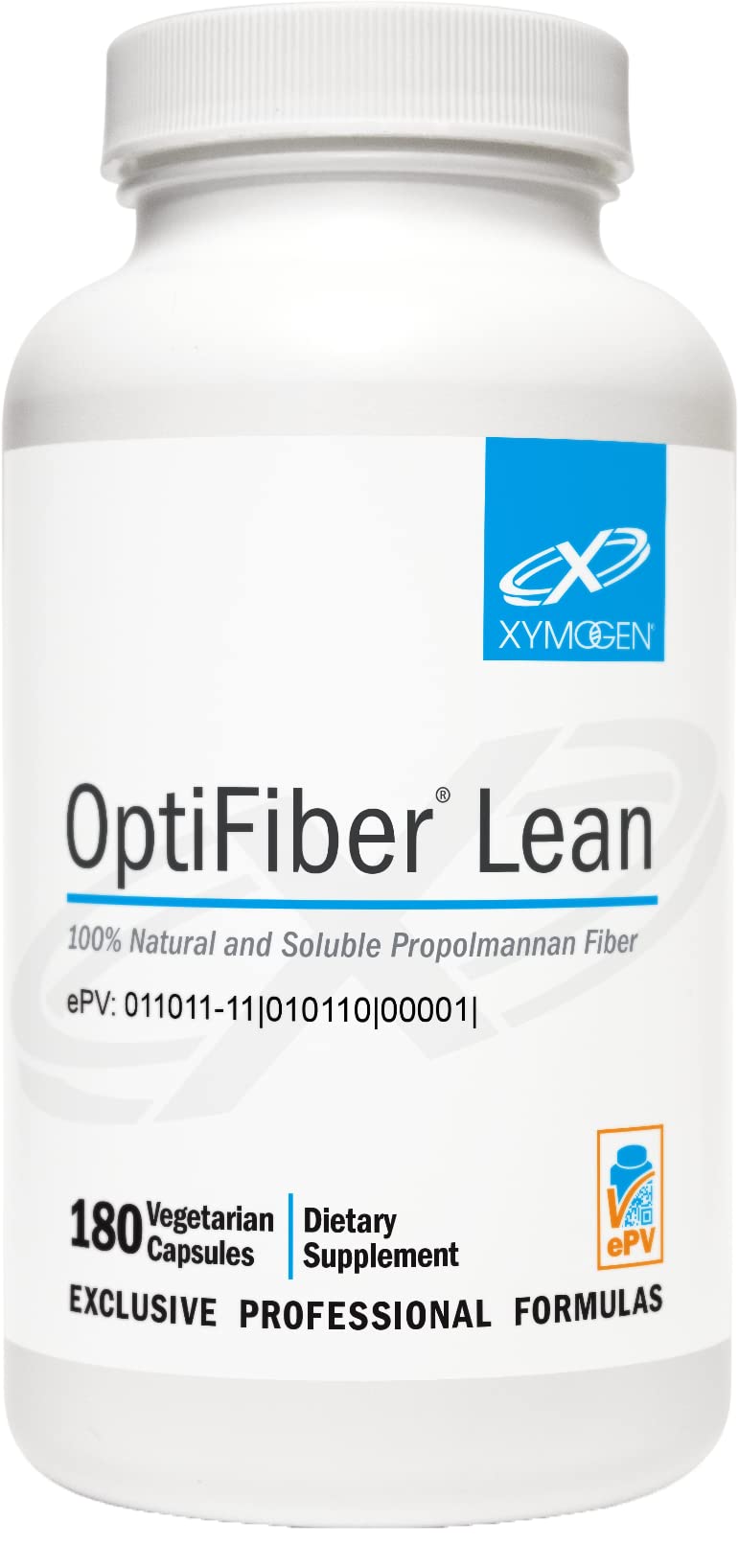 XYMOGEN OptiFiber Lean Fiber Supplement - Daily Fiber Capsules for Digestive Health + Cholesterol Metabolism Support - Gut Cleanse (180 Fiber Capsules)