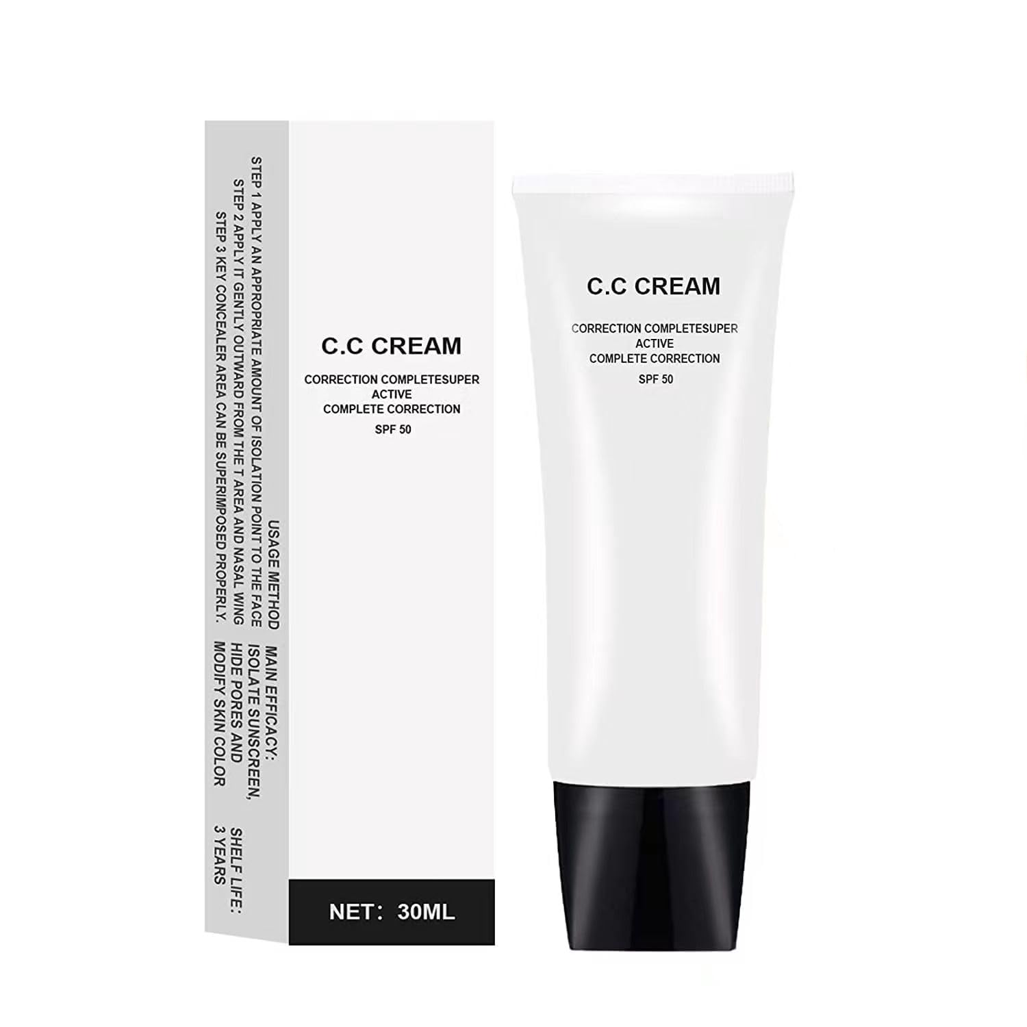 Skin Tone Adjusting CC Cream SPF 50, 2022 New Cosmetics CC Cream, Colour Correcting Self Adjusting for Mature Skin (Natural Color)