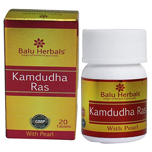 2 X Balu Herbals Kamdudha Ras with Pearl 20 Tab