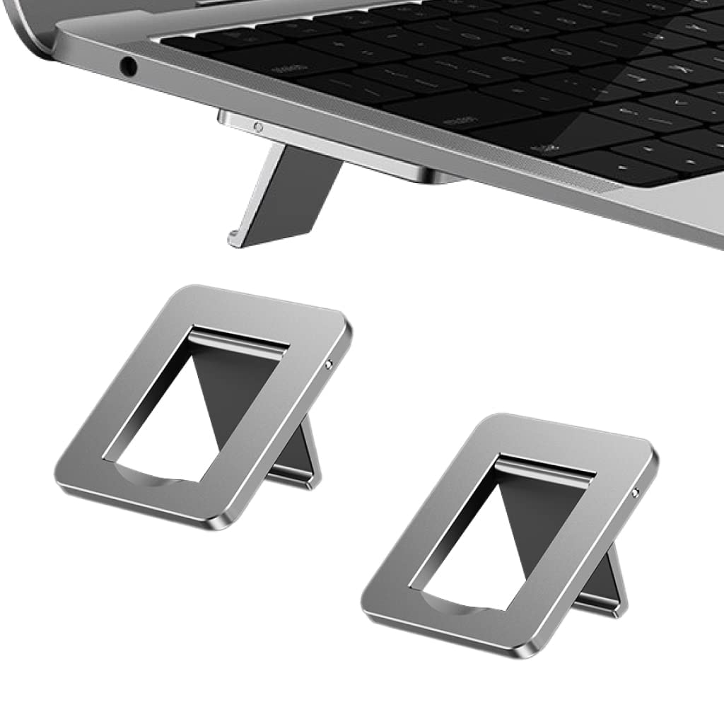 BKN® Mini Premium Metal Folding Portable Laptop Stand Non-Slip Base Tabletop Risers for 10-17 Inch Laptop & Keyboard & Tablet (New H1 2pcs)