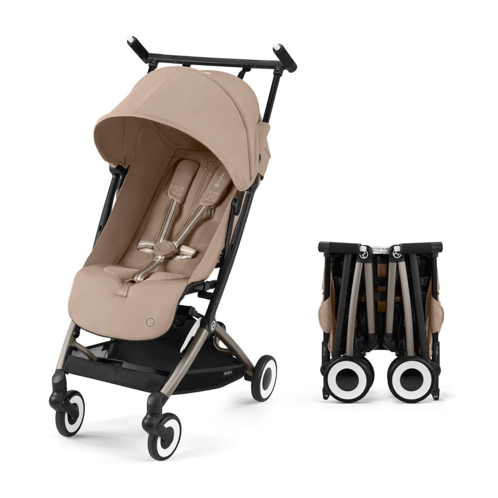 Cybex Libelle 2 Travel pockit Baby Stroller - Lightweight Carry-On Travel Stroller for Airplane with One-Hand Recline, Compatible with CYBEX Car Seats, Almond Beige