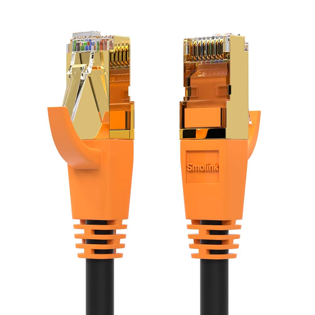 Network Cable, Shielded Ethernet Cable, Cat8 15ft Cable, Gold Plated RJ45 Connectors, 26AWG Cat8 Network Cable, Weatherproof 40Gbps 2000Mhz F/FTP LAN Cables for Gaming, Xbox, Modem, Router, PC