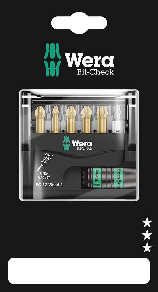 Wera 05136390001 Assortment, Bit-Check 12 Wood 1 SB