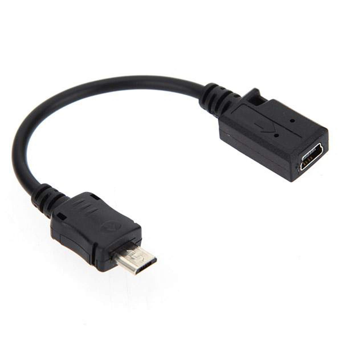 chenyangMicro USB 2.0 Male to Mini USB 5Pin Female Data Charge Extension Cable 10cm