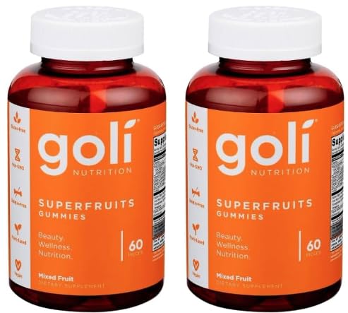 Go li Nutrition Super Fruits Gummies, Vegan, Non-GMO, Gluten-Free, 2 x 60 Gummies (Pack of 2)