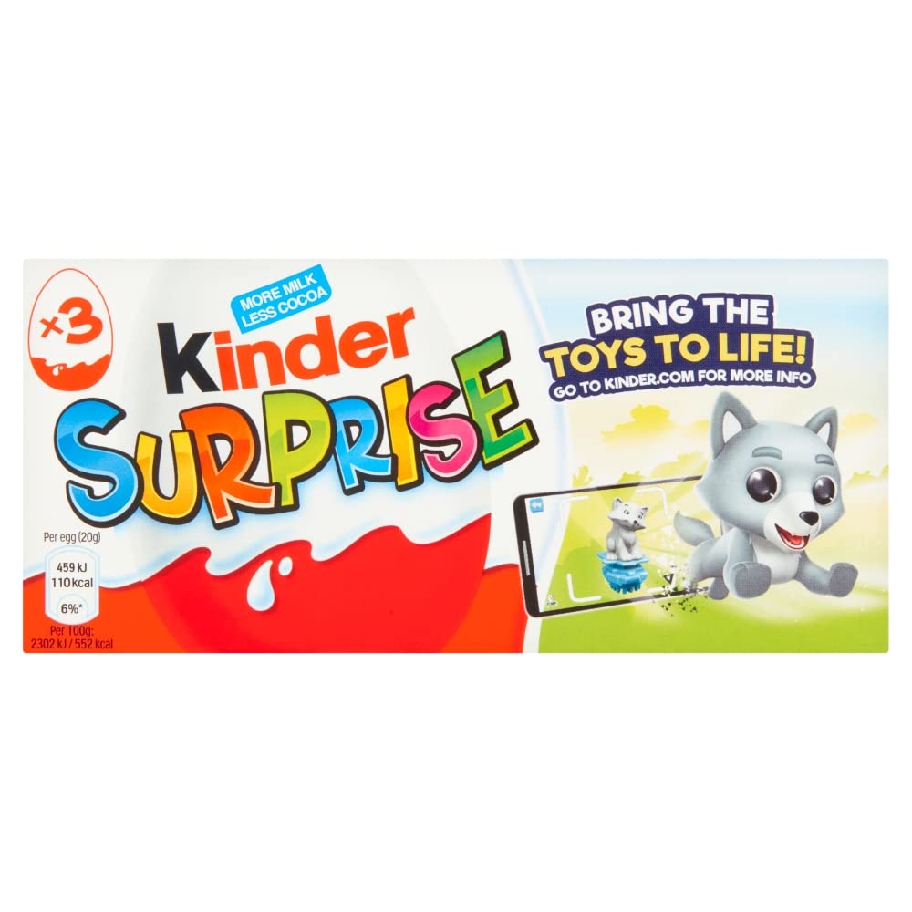 KinderMilk Chocolate Eggs with Surprise Toys, 60g