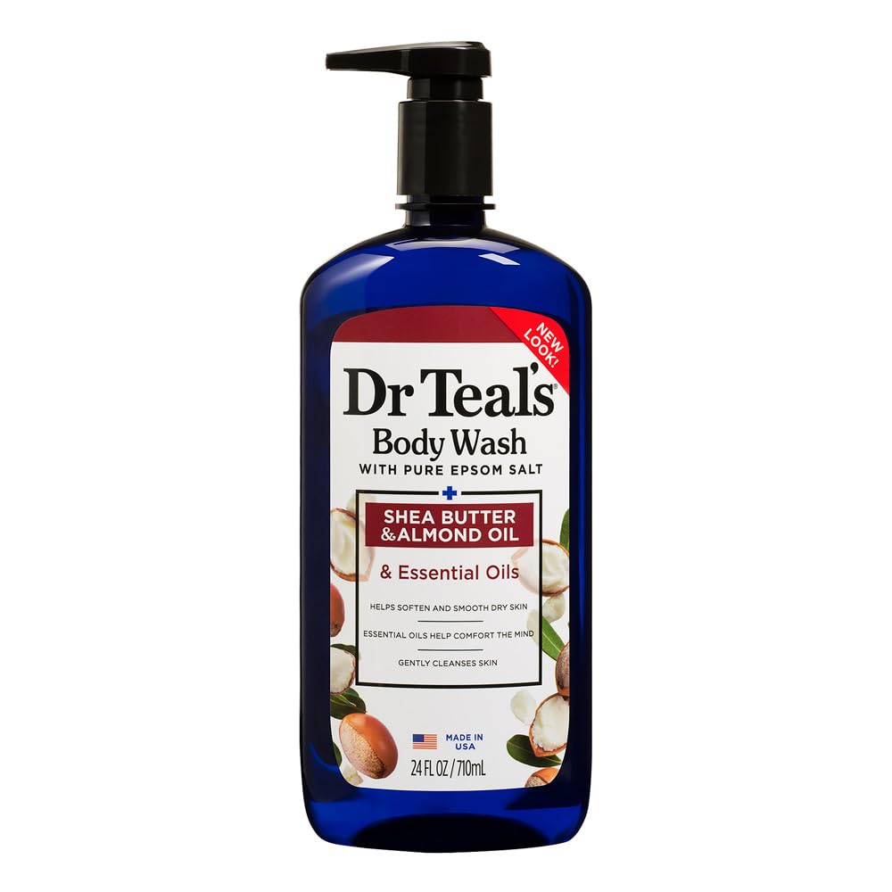 Dr Teal's Body Wash with Pure Epsom Salt Shea Butter & Almond Oil to Soften & Moisturize | 710ml Shower Gel