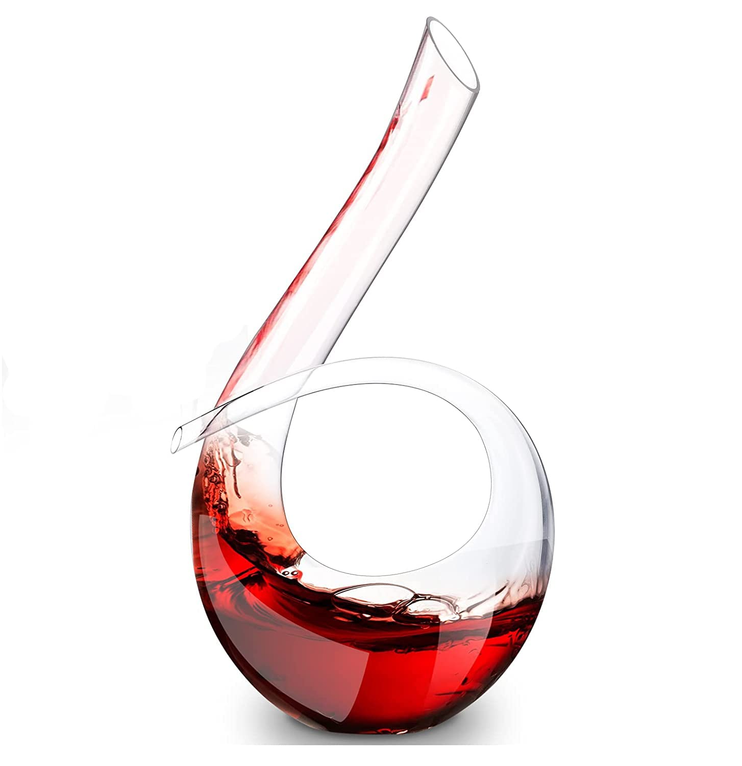 RRONG Wine Decanters - 1500ml / 52 oz U-shape Wine Decanter U Shape Wine Decanter and Carafe Hand Blown Red Wine Decanters,Lead Free Red Wine Carafe & Aerator & Purifier for Home Bar (6 Shape)