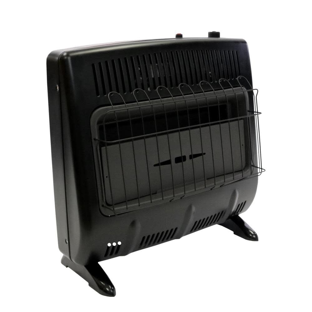 Mr. HeaterF299741 30000 BTU Vent Free Blue Flame Natural Gas Heater for Indoor & Outdoor with ODS - Wall Mount Space Garage Heater - Black