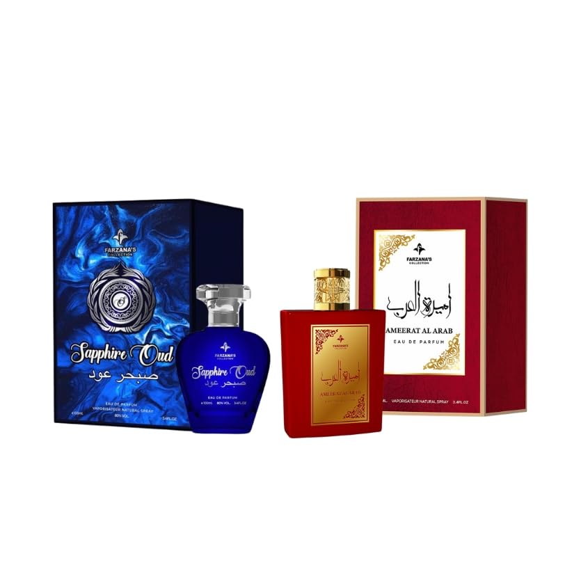 Fragrance Secrets ameerat al arab perfume 100 ml By Farzanas Collection and SAPPHIRE OUD EDP 100ML - Luxury Eau de Parfum. Unisex Arabic Perfume