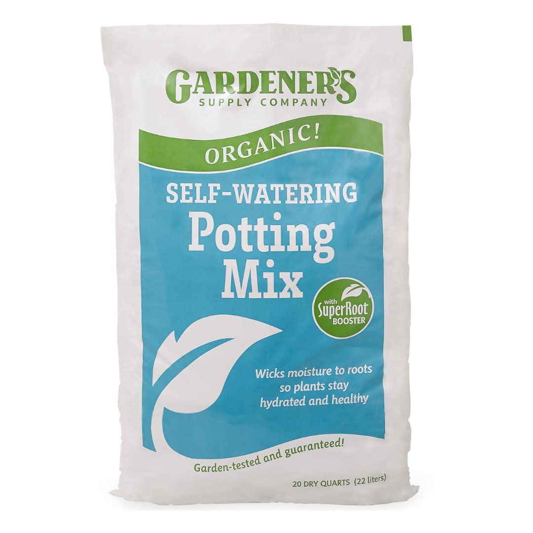 Gardeners Supply Company Organic Potting Soil Mix | High-Nutrient Compost-Based Organic Plant Soil for Indoor & Outdoor Self Watering Planter Boxes, Potted Plants and Raised Garden Beds - 20 Quarts