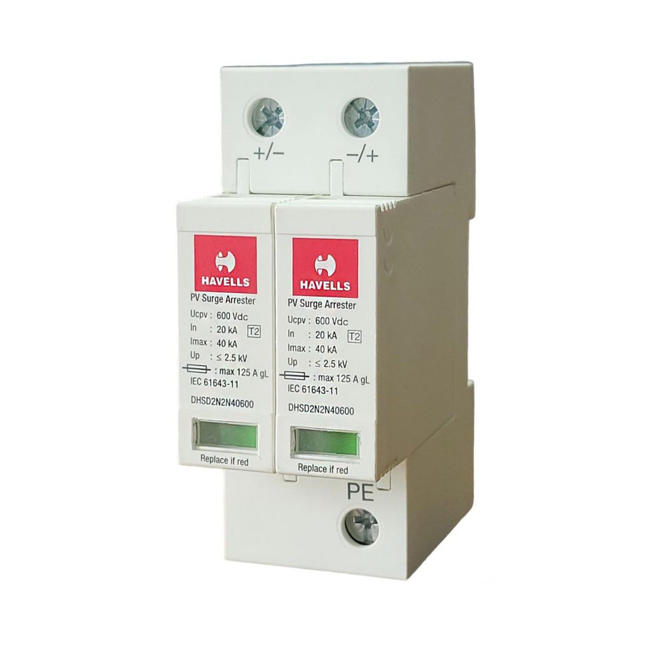 DC Surge Protector 20KA~40KA SPD Lightning Protection Device for Solar Application - (SPD 600V DC 2P)