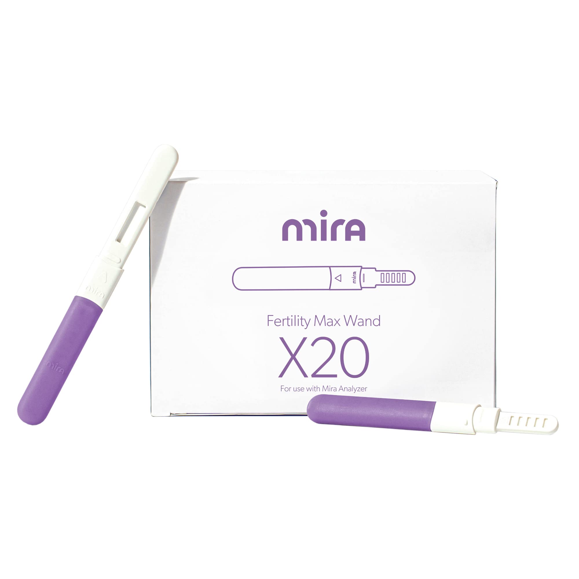 MiraFertility MAX Wands, Ovulation Test Strips for Women, Predict & Confirm Ovulation at Home, Track PdG, LH and E3G, Use with The Digital Mira Fertility Monitor Kit + App, 20 Tests