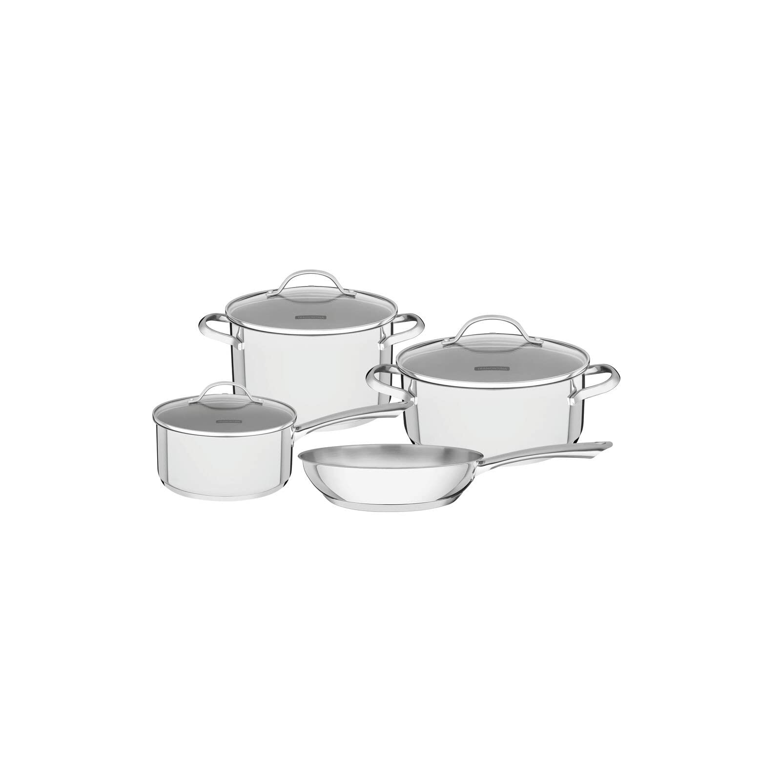 Tramontina Una 7 Pieces Stainless Steel Cookware Set with Tri-ply Bottom