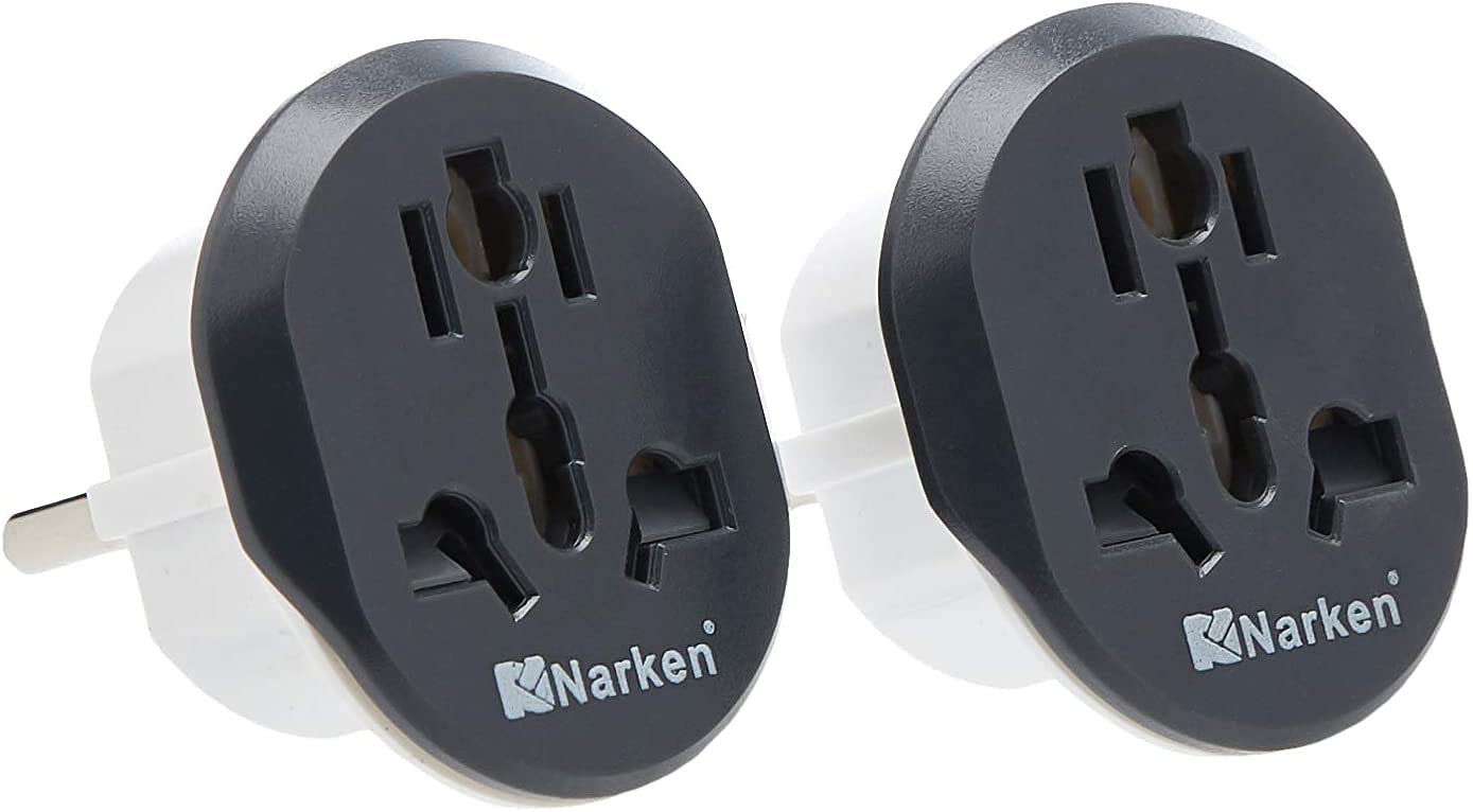 Narken TC 2 Pieces/Pack Multi Function Adapter EU To Universal Socket, Max16A, 250V