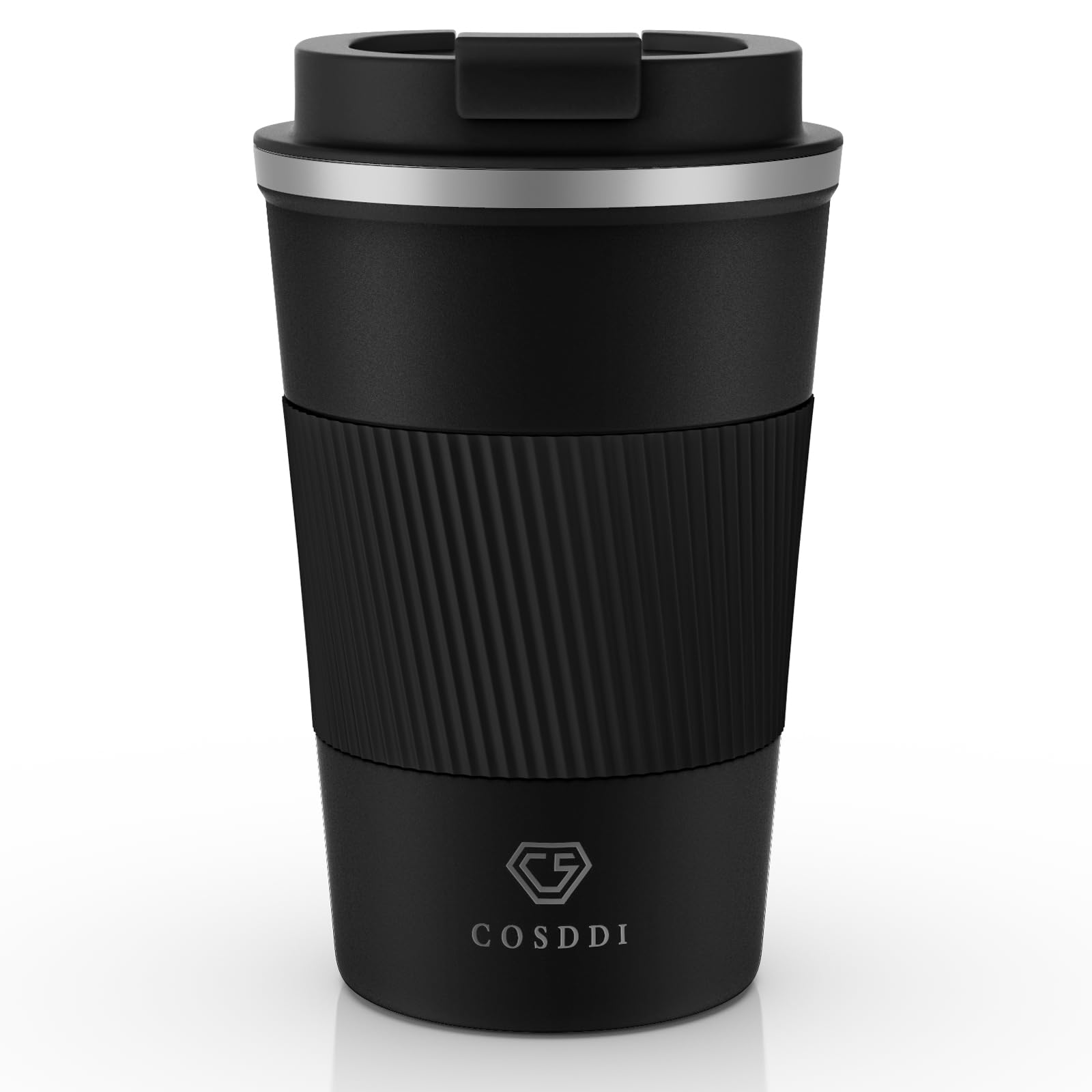 CS COSDDIThermal Mug, Insulated Mug, Stainless Steel Travel Mug, 13 oz/380 ml, Vacuum Leak-Proof Travel Mug with Lid, Car Mug, Double-Walled Insulated for Water and Tea, Coffee-to-Go Mug