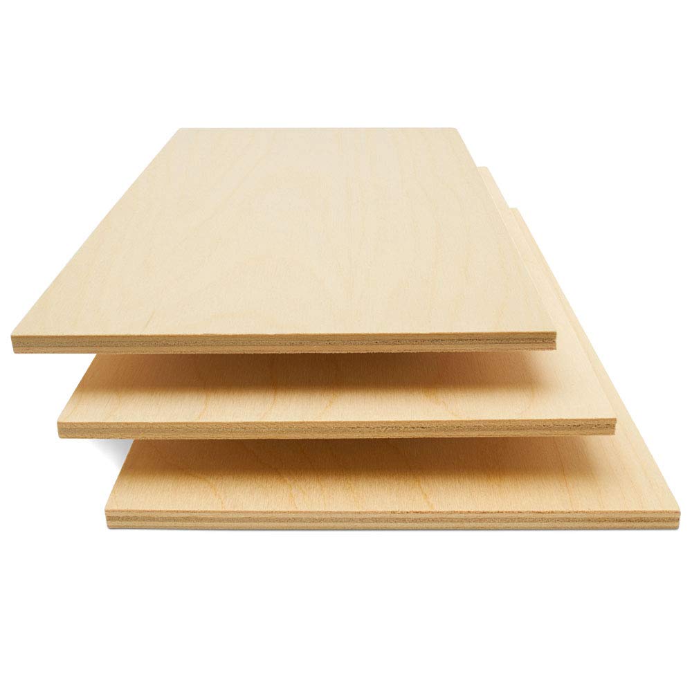 6 mm Baltic Birch Plywood 1/4 x 12 x 24 Inch, Box of 6 B/BB Grade Craft Wood, Stronger Than Basswood Sheets, for Laser, CNC Cutting and Wood Burning, by Woodpeckers