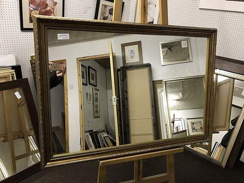 55mm ORNATE GOLD WALL AND OVERMANTLE MIRRORS(AJ51) - VARIOUS Bevel Mirror Glass, 28" x 22" (71cm x 56cm)