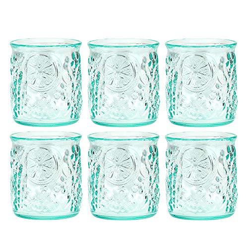 Amici Home Italian Recycled Green Frutta (Fruit) DOF Glass, 12oz, Set of 6