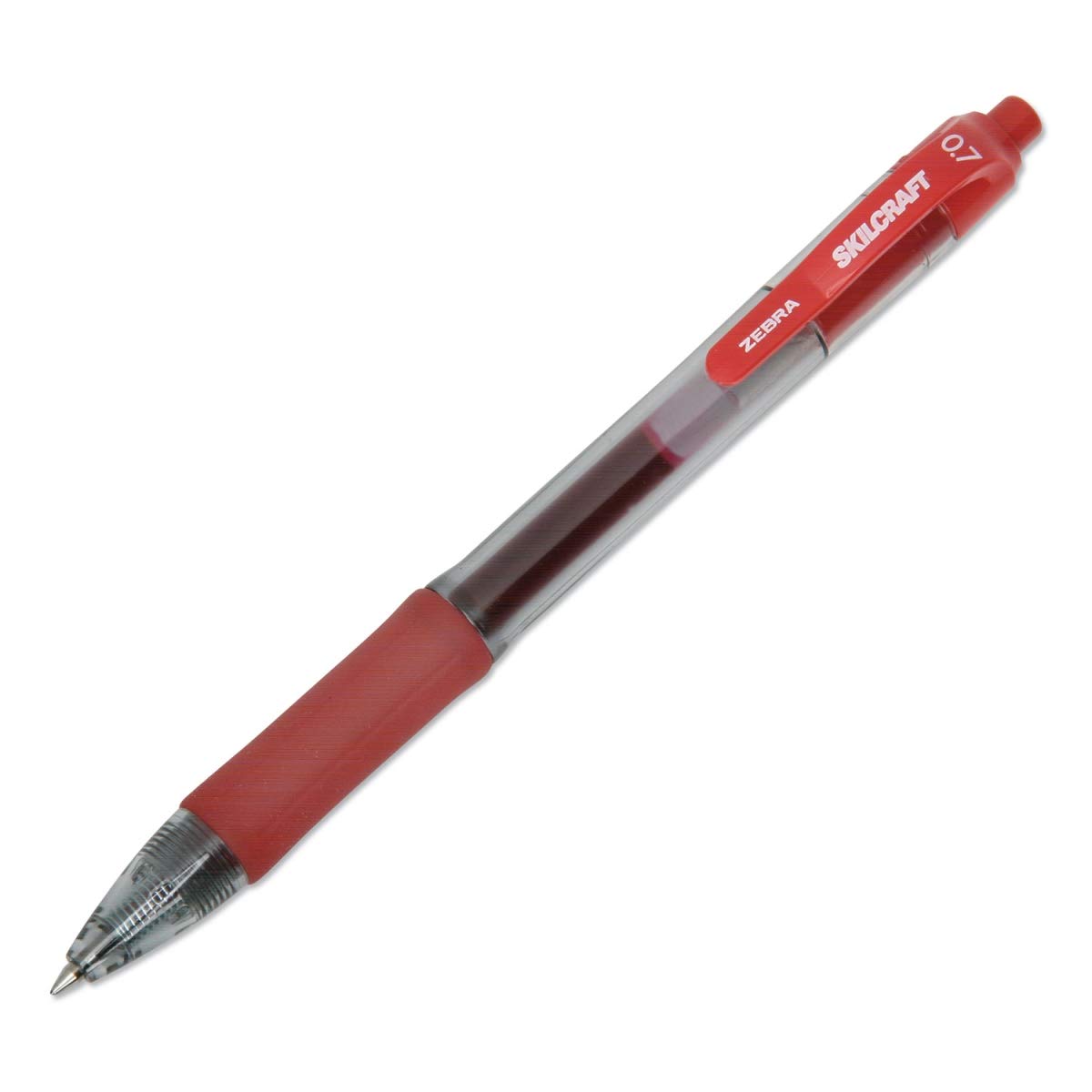 AbilityOne7520016826565 - SKILCRAFT®/Zebra® Retractable Gel Pen - Medium Point - Red Ink - 12 units