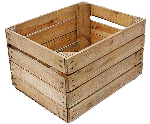 VINTAGE WOODEN APPLE CRATE STORAGE BOX FRUIT CRATES BUSHEL BOX SHABBY CHIC