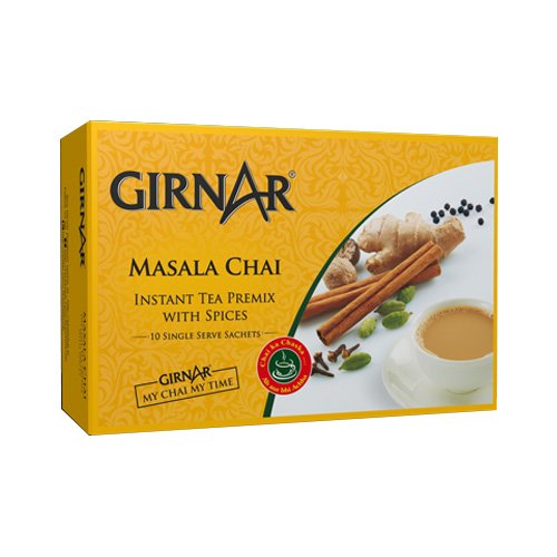 GIRNARMasala Chai Instant Tea Premix with Spices - 10 Sachets x 14g (140g)